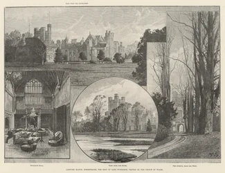 Canford Manor, Dorsetshire, o assento do senhor Wimborne, visitado pelo príncipe de Gales